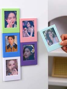 1pc Refrigerator Magnet, 3-Inch Photo Frame, DIY Foldable Magnetic Plate, 3-Inch Magnetic Display Frame, Mini Card Magnetic Photo Frame, Suitable For School Supplies, Back To School Season - Multicolor - View 7