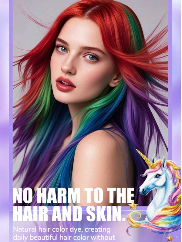 Conjunto de pentes de pó iluminador temporário, 1 peça, adequado para carnaval e festas, lavável, não danifica a cor original do cabelo, dura mais de 24 horas, especial para o Dia dos Mortos, Halloween e Natal, cera de cabelo feminina de várias cores