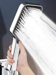 1pc High Pressure Square Shower Head, High Water Flow Rate, Suitable For Home Bath, Water Heater Use