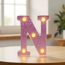 1 个 16 厘米/6.3 英寸粉色发光字母点亮您的房间，电池供电的 LED 字母灯，数字灯标志，适用于儿童房装饰、婚礼、生日派对装饰灯、家居和房间装饰字母灯、字母照明夜灯、圣诞装饰字母灯 - 深粉紅色 - 查看 33