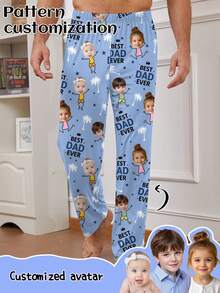 Customized Men's Pajama Pants, Unique Designs With Human Portraits, Family Members, Pets, Cartoons, Holiday Themes, Fun And Interesting