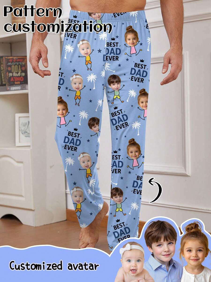 Customized Men's Pajama Pants, Unique Designs With Human Portraits, Family Members, Pets, Cartoons, Holiday Themes, Fun And Interesting
