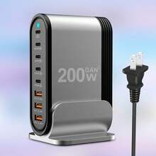 Bộ sạc nhanh USB-C - Bộ sạc nhanh PD 8 cổng nhỏ gọn, Bộ đổi nguồn máy tính xách tay cho MacBook Pro/Air, Tất cả iPad Pro, 16/15/14/13/12, Galaxy Note20/S22, Pixel có dây nối dài AC 5 ft phù hợp cho nhiều người sạc, nhiều thiết bị sạc, nhu cầu sạc tại nhà và trạm sạc cho bàn làm việc văn phòng - Xem 3