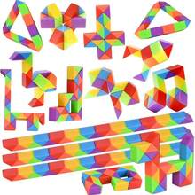 1/3/8/10/15pcs Mini Magic Cube Puzzle Toys, Hollow Snake Cube Puzzle Toys - Fidget Cube Toys, Snake Cube Macarons Twist Puzzle, Party Favors & Gift Bag Fillers, Travel Toys, Birthday Gift Box Toys - Multicolor - View 2