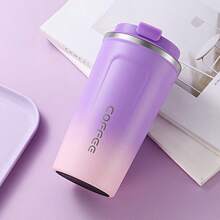 1 Piece, 304 Stainless Steel Double Wall Insulated Coffee Cup, 17OZ - Leak Proof, Easy To Carry, Perfect For Outdoor Camping, Travel, Sports, Fitness, Car Use - Perfect Gift For Valentine's Day, Mother's Day, Father's Day, Thanksgiving, Christmas, Family Travel Coffee Cup