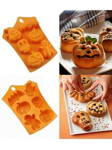 1 件万圣节南瓜和巧克力慕斯、南瓜形糖果模具托盘、南瓜鬼蝙蝠头骨软糖巧克力模具适用于 DIY 工艺品、纸杯蛋糕装饰、肥皂果冻 - 非常适合 DIY 烘焙和厨房手工艺品 - 橘色 - 查看 8