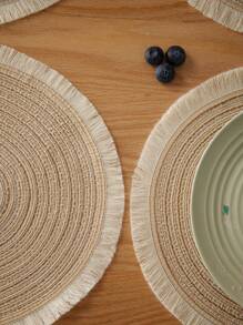 1/2/4/6/8 Stücke minimalistische Farbverlauf beige ovale Polyester Platzsets