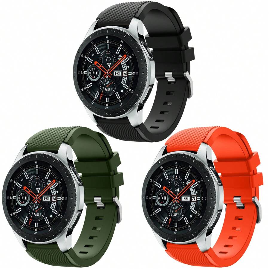 22mm Watch Band Compatible With Galaxy Watch 46mm/Galaxy Watch 3 45mm/Gear S3 Classic/Frontier,22mm Soft Silicone Breathable Watch Strap Wristband For Women Men