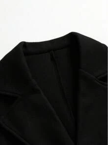 Abrigo para hombres, abrigo largo negro de doble botonadura de lana, estilo INS, adecuado para uso casual, de negocios y para ir al trabajo en otoño/invierno