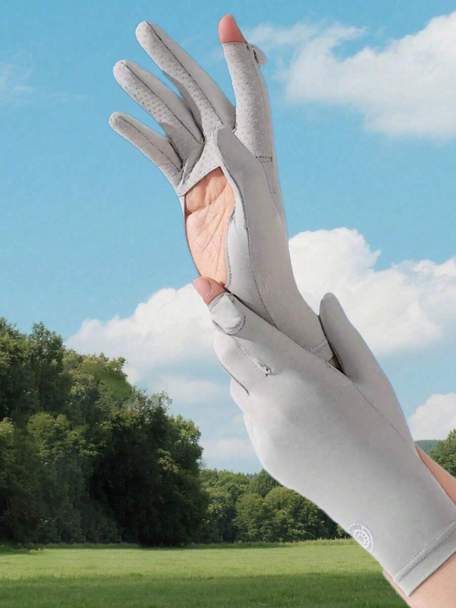 Easypie Selection 女士冰丝露指防晒手套 - 防紫外线和触摸屏，透气夏季驾驶运动手套 - 露指手套 - 查看 1