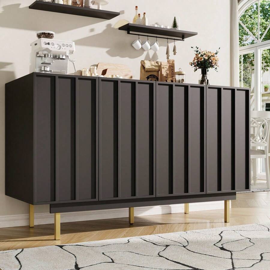 Sideboard, Dining Room Cabinet, Storage Cabinet With 4 Doors, Cabinet Door Design, Freestanding Cabinet