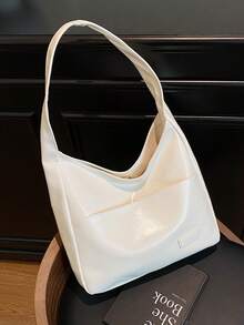 Large Capacity Women Tote Bag, Fashionable Design Shoulder Bag, High-Quality Stylish Ladies Handbag - White - View 9