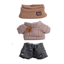 [仅衣服] 流行 17CM 可换服装套装，第一代/第二代/第三代 毛绒玩偶吊坠钥匙扣，时尚百搭 毛衣套装 - 彩色 - 查看 7