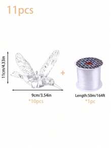 11pcs Acrylic Hummingbird Hanging Decorations For Weddings, Transparent Bird-Shaped Ornaments For Holiday Parties, Home Ceiling Decoration
