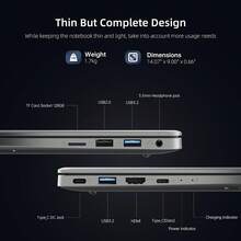 ACEMAGIC AX15 Laptop Twin Lake N150,15,6 Zoll FHD Computer,DDR4 16GB,SSD 512GB,Metallgehäuse Notebook,2.4G/5G WiFi,BT5.0,Type_C, USB3.2,hohe Leistung - EU F-Typ Stecker (220-240V) - Übersicht 5