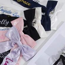 Personalized Embroidered Hair Bows, Custom Name Graduation Gift, Personalized Girls Hair Accessories, Bridal Hair Bows, Hair Clips For Women