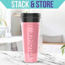 2-Pack 28oz/830ml Premium Shaker Bottles With 4 Stainless Steel Balls - Leakproof  Mixer Cups For Protein, Smoothies & Meal Replacement - Gym, Office, Travel & Home Use - Blue & Clear Combo With Measurement Marks - 95) 粉紅色/黑色 - 查看 6