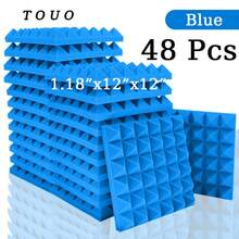 TOUO 金字塔吸音泡沫板 6-48 块，8 种颜色，高密度隔音泡沫 12 英寸 X 12 英寸 X 2 英寸 / 12 英寸 X 12 英寸 X 1.18 英寸，适用于墙壁、工作室、鼓室、办公室的隔音和声学处理 - 彩色 - 查看 22