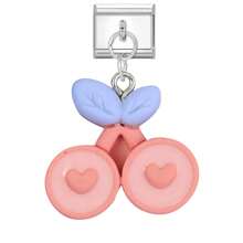 1 pièce (non assemblé) Bracelet modulaire mignon et doux, accessoire de bijouterie artisanale avec décoration de cœur de cerise et de fraise pour bracelet, collier, bague, cheville