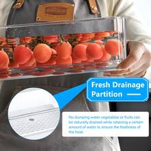 7Pcs Fridge Organizers And Storage - Clear Refrigerator Organizer Bins With Lid, 3 Size Stackable Fridge Organization, Fruit Container For Refrigerator, Keep Egg Grape Tomatoes Etc Fresh - 7 món đồ lưu trữ thực phẩm - Xem 4