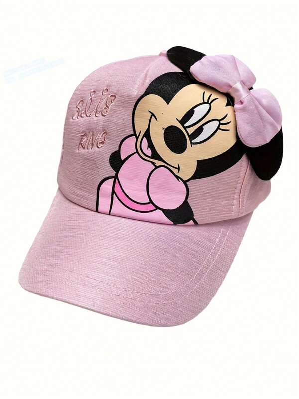 1 Set, [Autorizado] Gorra de béisbol bordada con Mickey Mouse de Disney, Gorra de béisbol con Minnie Mouse en 3D, Gorra de béisbol de moda, Gorra de béisbol de Minnie, Adecuada para viajes al aire libre, Gorra de malla transpirable de verano, Regalos para el Día de San Valentín y cumpleaños