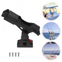 360 Swivel Fishing Rod Holder For Kayak Canoe Boat Stable Adjustable With Button Pin - Black - View 9