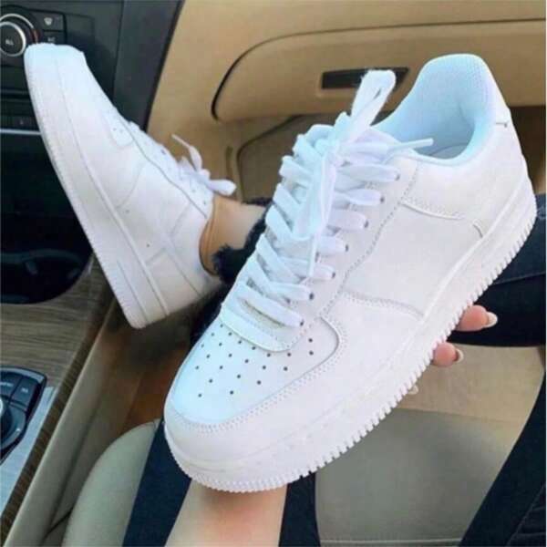 Tênis Casual Masculino Feminino Force Liso Couro Original
