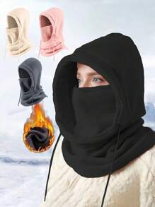 1 peça de chapéu de inverno quente e à prova de vento para homens e mulheres, chapéu de lã para atividades ao ar livre, capa de cabeça à prova de vento para ciclismo de montanha, chapéu com máscara facial para motociclistas, chapéu com cachecol integrado resistente ao frio para motociclistas - presente perfeito para atividades ao ar livre no Halloween