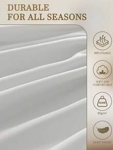2/3 Pcs Fitted Sheet Set, Bedding, Solid Color Bed Sheet Set, Halloween Decor, Fall Decor, Christmas Decoration, Soft And Comfortable Bedding, Skin-Friendly Bed Cover Set, Room Decor For All Season, Halloween Gift, Mattress Protector For Bedroom, Fits For Single, Twin, Full, Queen And King Size Bed, 1 Fitted Sheet And 1/2 Pillowcases, Machine Washable - 淺灰色 - 查看 5