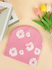 1pc Men's Letter & Spider Web Jacquard Knit Beanie Hat, Outdoor Street Style Fall Outfit - Multicolor - View 18