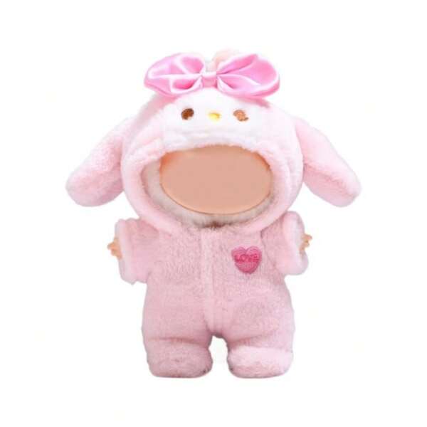 Sanrio [الملابس فقط] جديد في المخزون ملابس دمية الجيل 1، 2، 3 مقاس 17 سم ، طقم صانريو الوردي الكيوت لملامي، ملابس لدمية
