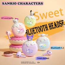 SANRIO Cake Doll EJ-910 卡通可爱真无线耳机，半入耳式降噪HIFI触控运动游戏耳机，生日礼物 - 彩色 - 查看 3