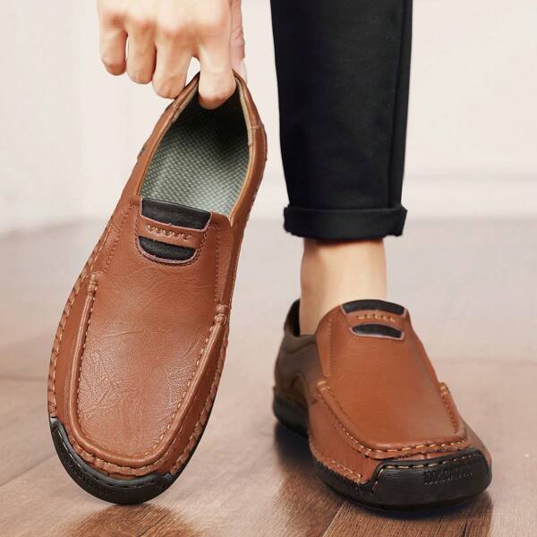 2025 Autumn New Men's Casual Shoes, Soft Sole Breathable Loafers, Fashionable Comfortable Flat Handmade Vintage Slip-On Driving Shoes