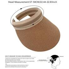 قبعة قش شمسية كاكي لصيف أحادية القطعة، قبعة واقية من الشمس للخارج