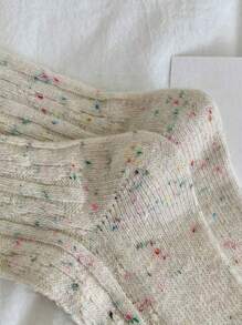 1/3 pares de meias femininas grossas de lã quente estilo vintage até a panturrilha para outono e inverno, meias de outono