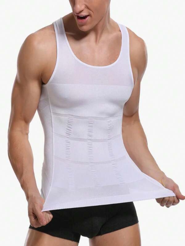 Men's Compression Body Shaper Tank Top, Slimming Vest Abs Abdomen Slim Gym Workout Tummy Control Compression Tank Top Shapewear