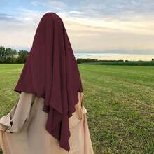 1 件优质 Hijab Khimar 和 Abaya 连衣裙，高品质 穆斯林女性祈祷头巾伊斯兰服装 Khimar - 彩色 - 查看 12