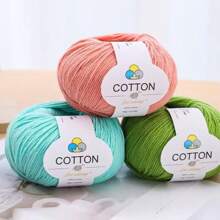 100% Cotton Yarn, 6 Balls*50g (Total 300g), 1 Ball Length 160m, 6 Ball Pack, Skin-Friendly, Breathable Cotton Yarn For Knitting Sweaters, Crocheting Blankets, Weaving Vests, Handmade Crafts, Multiple Color Options - 6 Balls Of Pure Cotton - View 3