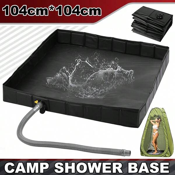Foldable Shower Pan Bath Base Keep Feet Clean For RV Tent Awning Camping Beach
