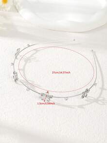 1 件薄纯色花卉蝴蝶结水钻仿珍珠星金属头带，优雅温柔的仙女风格简约百搭刘海头饰，精致的日常佩戴发饰，发带，发箍