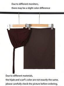 2pcs Women Headscarf & Hijab Set, Versatile Underscarf Cap + Chiffon Scarf Combo, Suitable For Middle East Ramadan Abaya For Dress