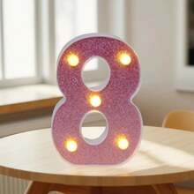 1 个 16 厘米/6.3 英寸粉色发光字母点亮您的房间，电池供电的 LED 字母灯，数字灯标志，适用于儿童房装饰、婚礼、生日派对装饰灯、家居和房间装饰字母灯、字母照明夜灯、圣诞装饰字母灯 - 深粉紅色 - 查看 16