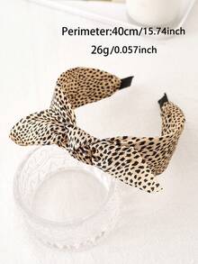 1 Stück Mehrfarbiges Polyester Schleife Niedlicher Leoparden Muster Haarband, rutschfest und leicht zu reinigen, geeignet für tägliche Fahrten oder Gesichtsmasken, Haarband, Haarreifen, süße Haraccessoires