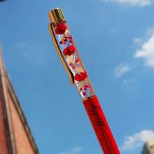 Bolígrafos de lujo con tacto suave personalizados, bolsas negras para bolígrafos, bolígrafos con flores secas rellenas de aceite, bolígrafos con flores - Herramientas de escritura personalizadas, regalos perfectos, regalos de aniversario, regalos de cumpleaños, regalos de temporada de graduación, útiles escolares, escuelas, maestros, oficinas, niños y niñas, para regalos