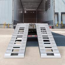 Truck Car Auto Trailer Ramps, 2pcs Aluminum Trailer Ramps, Loading Ramps , Aluminum Trailer Ramps - 6800 Lbs Load Capacity, Non-Slip Surface, Set Of 2, Ideal For ATVs, Motorcycles, And Lawnmowers - Silver - View 7