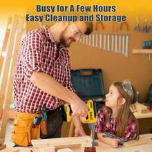 儿童过家家拼装套装，儿童工具套装，含电子玩具钻和工具箱，适合3、4、5、6、7、8岁男孩和女孩。我们的拼装工具套装包含您的孩子扮演“小工匠”所需的所有基本工具，包括电钻、钻头、玩具锤、螺丝刀、螺丝、扳手、螺母和螺栓。