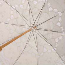 Lace Parasol Umbrella Delicate Embroidery Elegant Wedding Prop For Bridal Parties Stage And Dance Events Radius Bridal Wedding Decoration Umbrella For Photoshoot White Vintage Lace Parasol Victorian Style Sunshade For Women - 白色 - 查看 8