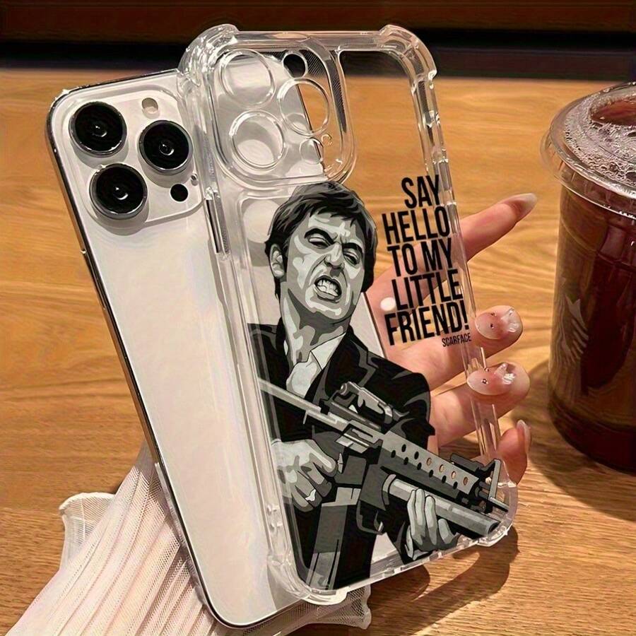 Funda de teléfono compatible con for 17,16, 15, 14, 13, 12, 11 Pro Max, X, XR, XSMAX, 8 y 7 Plus, resistente a los golpes, transparente y suave en el dorso. - transparente - Ver 1