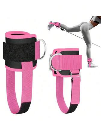 Attache de cheville pour câble machine + Étireur de yoga 8 mots et disques de glissement pour home gym Pilates Entraînement des fessiers - Pack de fitness antidérapant