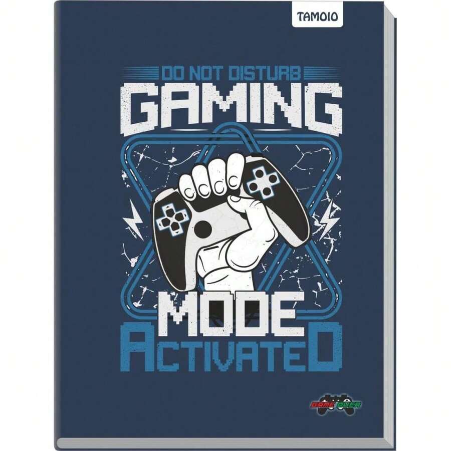 CADERNO BROCHURA 1/4 CAPA DURA GAME OVER 96 FOLHAS PCT COM 04 - Multicolorido - Visão 1